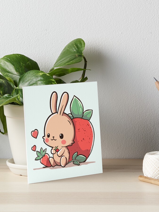Cute Bunny And Strawberry