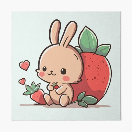 絵画 strawberry & cutie rabbit gbrf,10x10,f,540x540-pad,