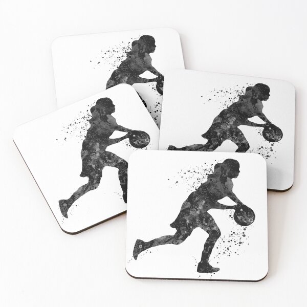 Item preview, Basketball Player Girl Black and White Art Gift designed and sold by LotusGifts.