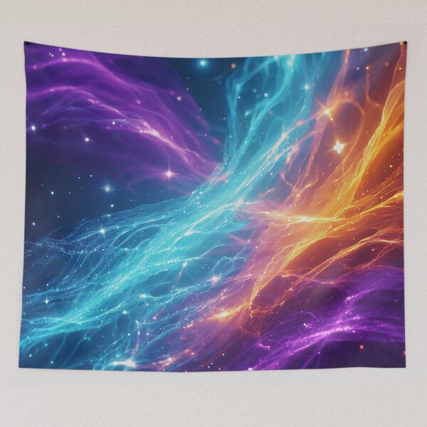 Item preview, Cosmic Energy Waves – Vibrant Purple, Blue, and Orange Streams designed and sold by DscapeDesigns.