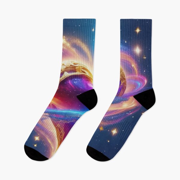 Item preview, Cosmic Heart – Vibrant Galactic Heart with Golden Glow designed and sold by DscapeDesigns.
