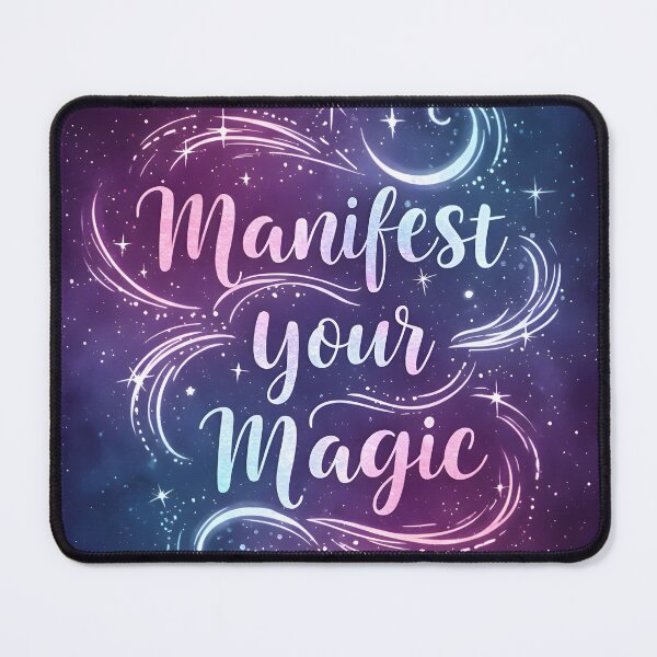 Item preview, Inspirational Cosmic Artwork With Motivational Phrase 'Manifest Your Magic' designed and sold by RUMOOROZ.