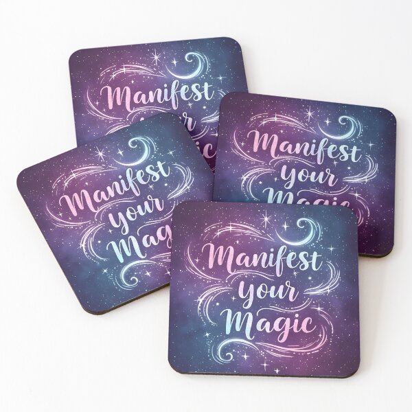 Item preview, Inspirational Cosmic Artwork With Motivational Phrase 'Manifest Your Magic' designed and sold by RUMOOROZ.
