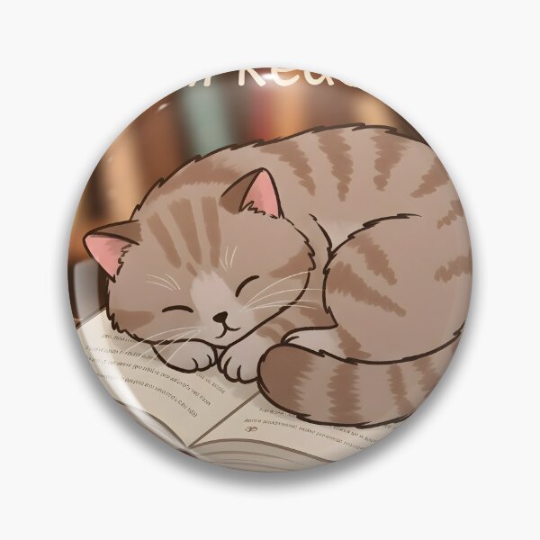 Item preview, Cozy Cat Sleeping on Open Book in a Warm Library Setting designed and sold by RUMOOROZ.