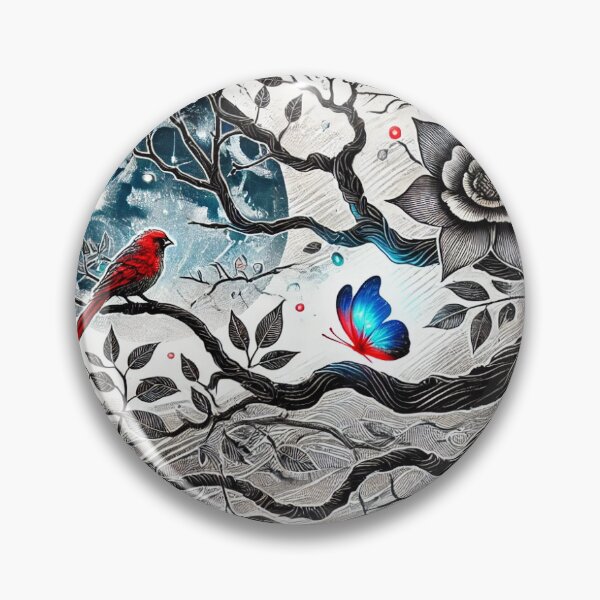 Item preview, Inkart floral design with bird butterflies and nature elements designed and sold by SanJo2000.