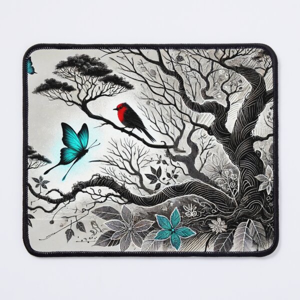 Item preview, Inkart floral design with bird butterflies and nature elements designed and sold by SanJo2000.