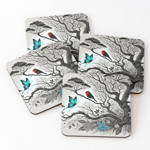 Item preview, Inkart floral design with bird butterflies and nature elements designed and sold by SanJo2000.