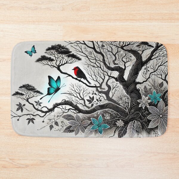 Item preview, Inkart floral design with bird butterflies and nature elements designed and sold by SanJo2000.
