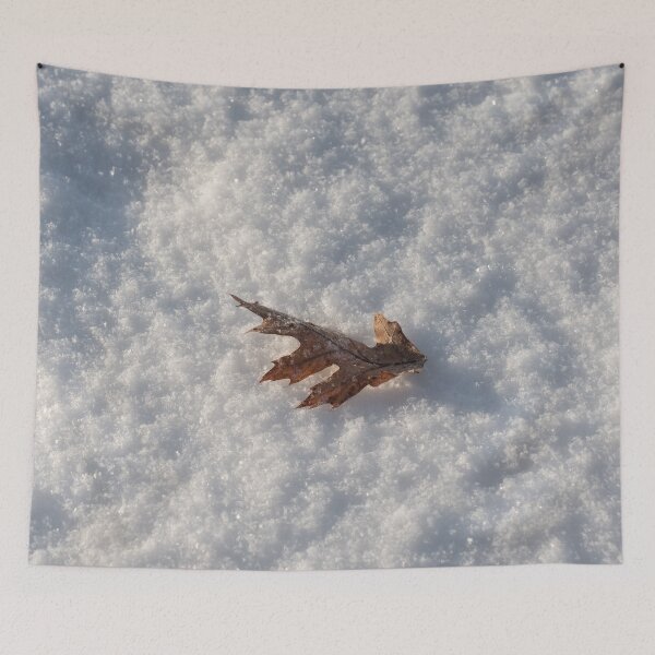 Item preview, Amalgamating the Seasons with an Autumnal Oak Leaf in Snow designed and sold by Georgia Mizuleva.