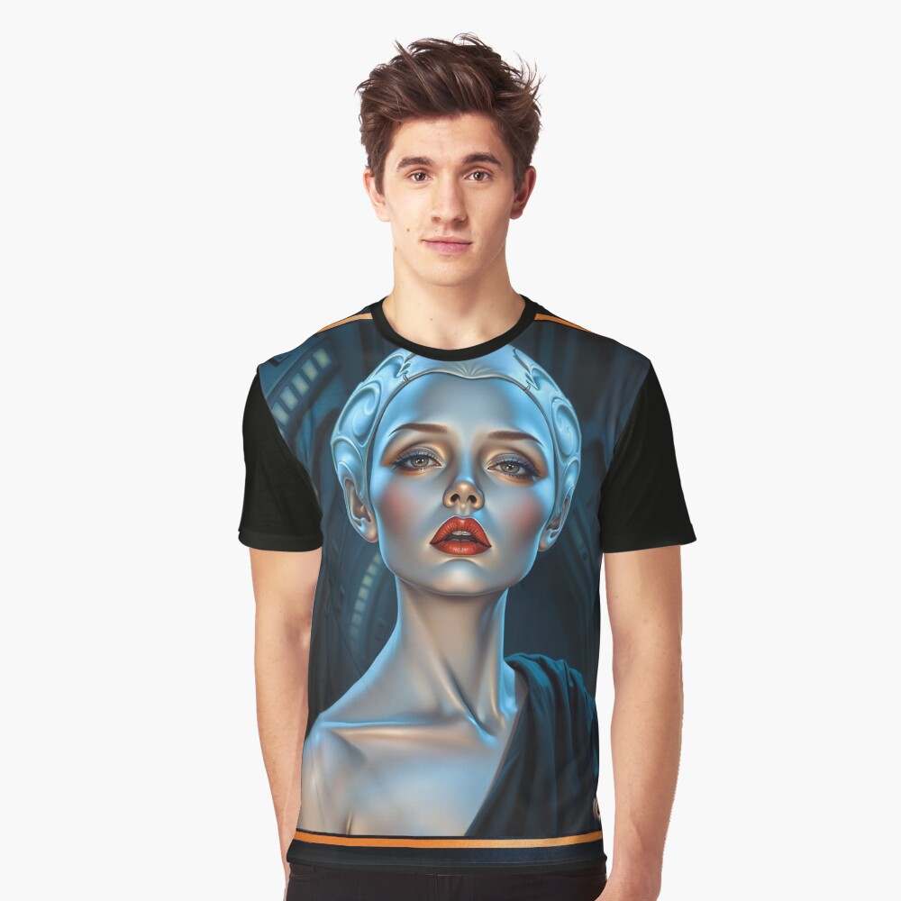 The Futuristic Beauty Aurelia Lysandra, A Sculpted Vision of Timeless Elegance Enchanting AI Concept Art by Xzendor7 Decorative Art Print Graphic T-Shirt