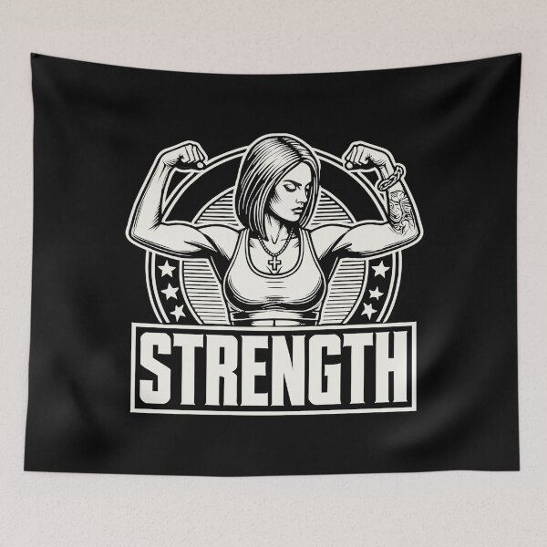 Item preview, Strength strong woman flexes muscles gift designed and sold by Pineapple-Tree.