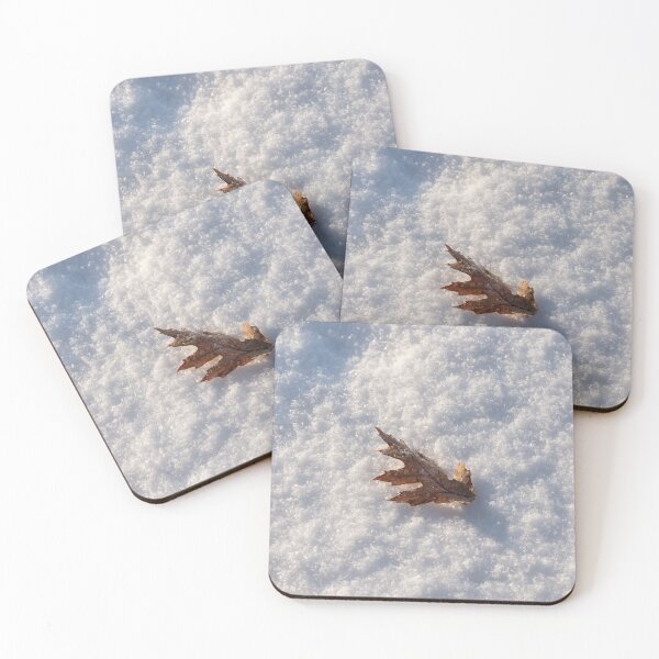 Item preview, Amalgamating the Seasons with an Autum Oak Leaf in Fresh Snow designed and sold by Georgia Mizuleva.