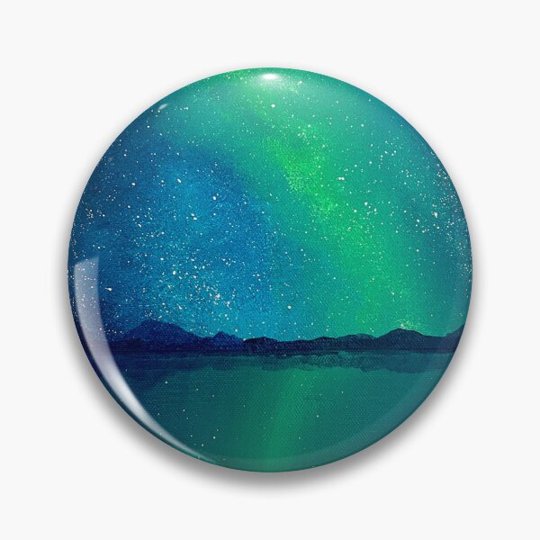 Vista previa del artículo con la obra «Aurora boreal verde sobre el cielo nocturno», diseñado y vendido por stainsbystev.