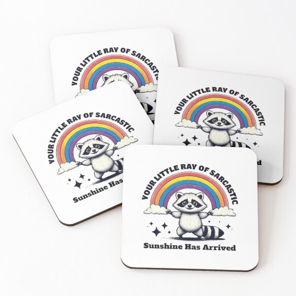 Item preview, Cheerful Cartoon Raccoon Under Vibrant Rainbow designed and sold by Colorful-Garden.