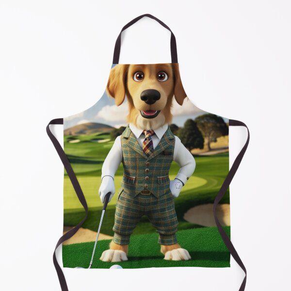 Item preview, The Distinguished Golfer - Golden Retriever Dog in Tweed Suit Art designed and sold by Animals Wearing Glasses.