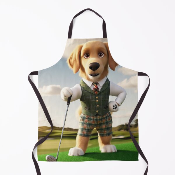 Item preview, The Distinguished Golfer - Golden Retriever Dog in Tweed Suit Art designed and sold by Animals Wearing Glasses.
