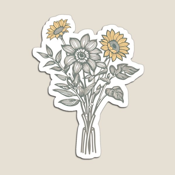 Item preview, Elegant Sunflower Sticker - Line Art Design designed and sold by EternalBloomWOS.