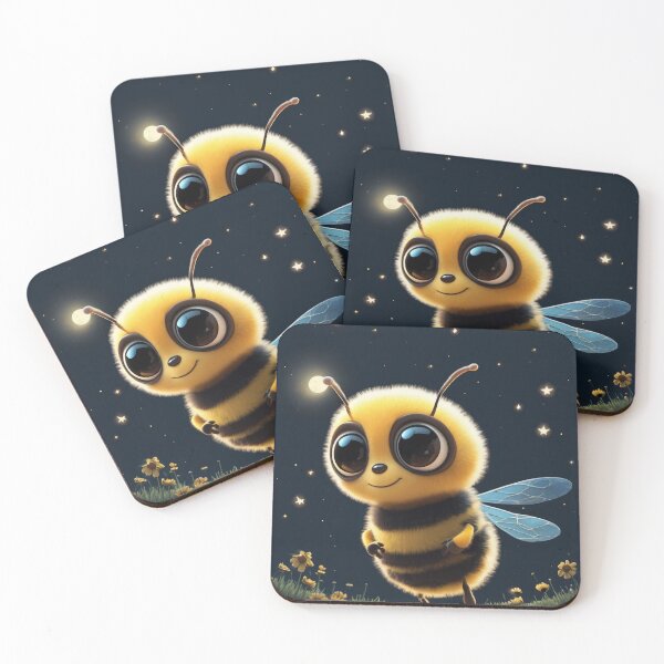 Item preview, A sweet, cute, cheerful bee at night, with big eyes. designed and sold by Vetagio.