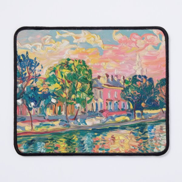 Item preview, Impressionist Sunset Over a French River – Alfred Sisley Style designed and sold by CARRAANN.