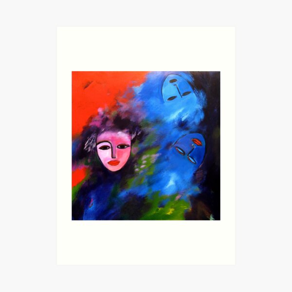 Party face, blue dreams Art Print