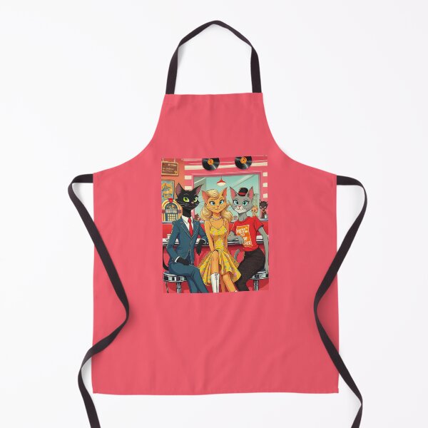 Item preview, Mid Century Teenage Cats in a Diner designed and sold by Marymarice.
