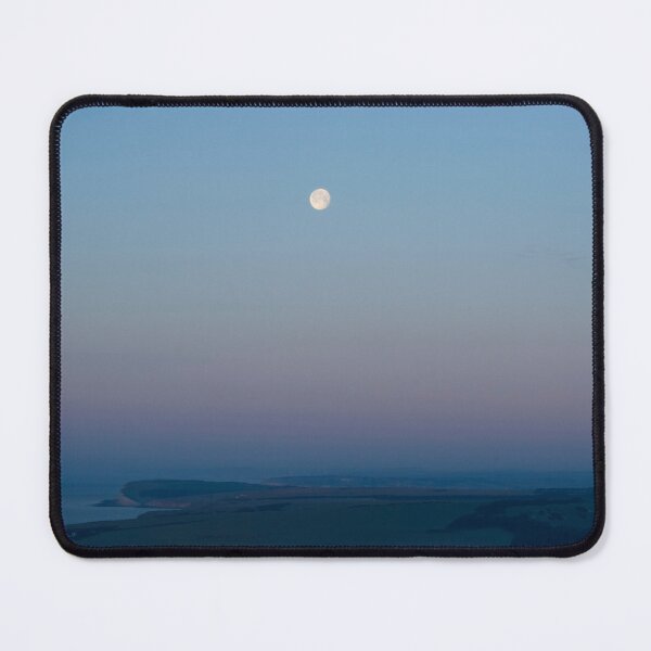 Item preview, (Almost) full moon over the Sussex Downs towards Birling Gap designed and sold by karenadams.