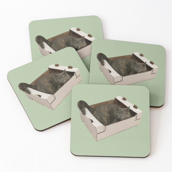 Item preview, Cat in a box, cardboard box cat designed and sold by suekieper.
