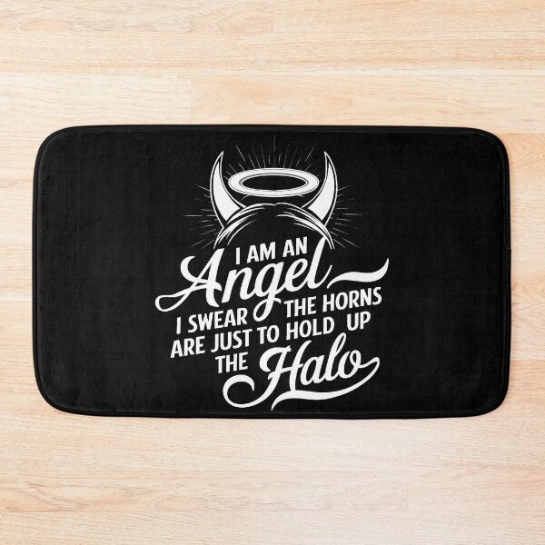 Item preview, I Am An Angel, The Horns Hold Up My Halo designed and sold by PlanetMarker.