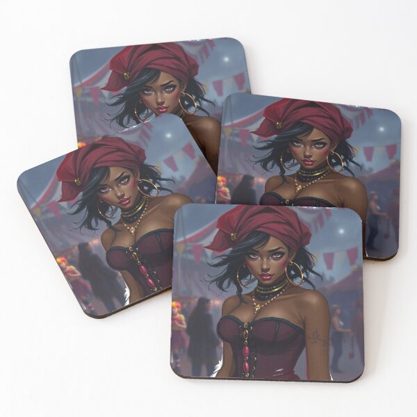 Item preview, Beautiful Romani Gypsy girl illustration designed and sold by Vintage Designs +.