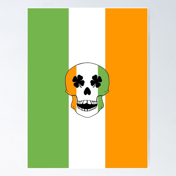 Item preview, Irish Flag Skull designed and sold by Sartoris Art.