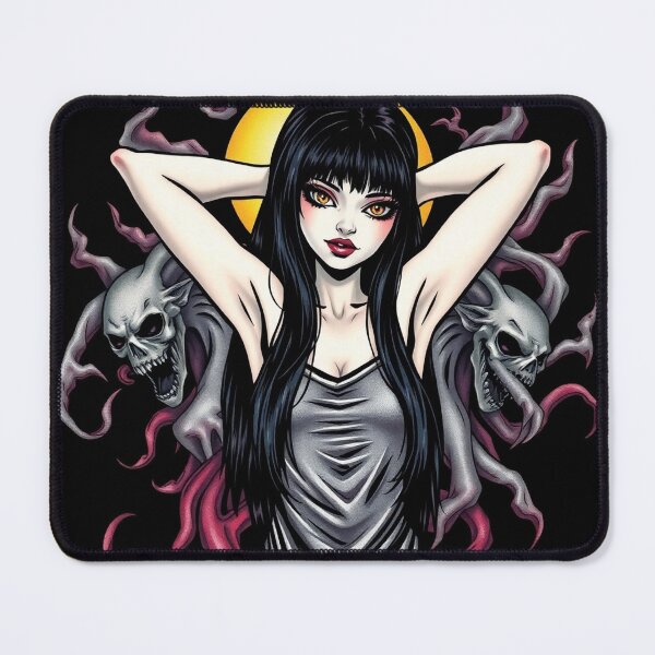 Item preview, Cute Gothic Goth Vampire Horror Girl Tattoo style illustration with demons designed and sold by Vintage Designs +.