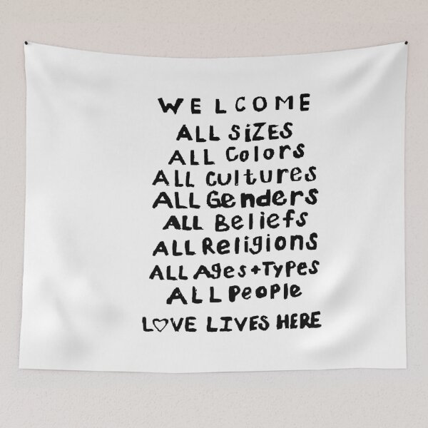 Item preview, Welcome; Love Lives Here; Graffiti Style; designed and sold by StickerApe.