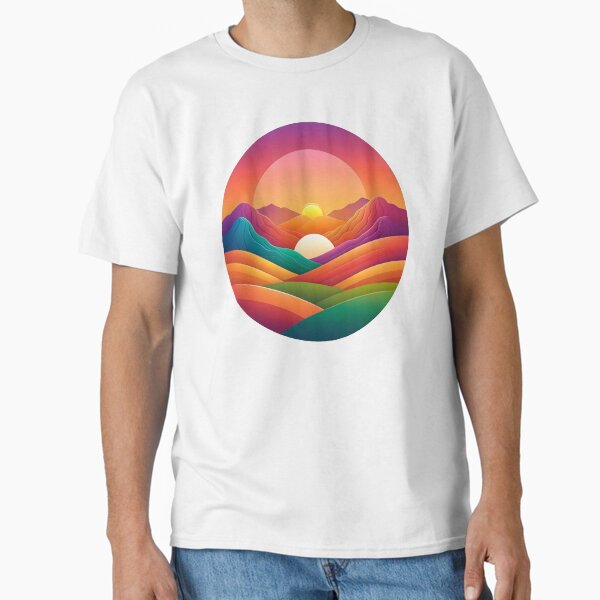 Artikel-Vorschau von Sonnenuntergang über dem Hügel-Emblem, designt und verkauft von TrendFlux.
