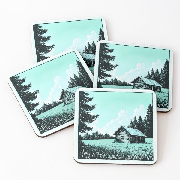 Item preview,  Cabins Serene Landscape Nature Woodhouse Rural Forest designed and sold by ART ATTACK ZONE.