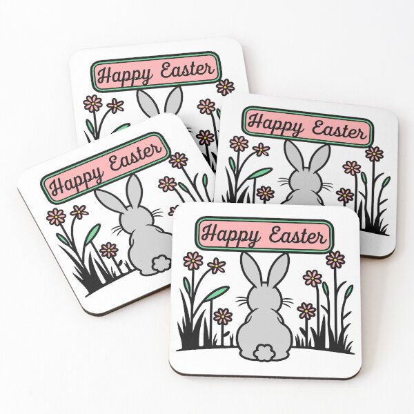 Item preview, Happy Easter Bunny with Floral Accents designed and sold by theartfulaspie.