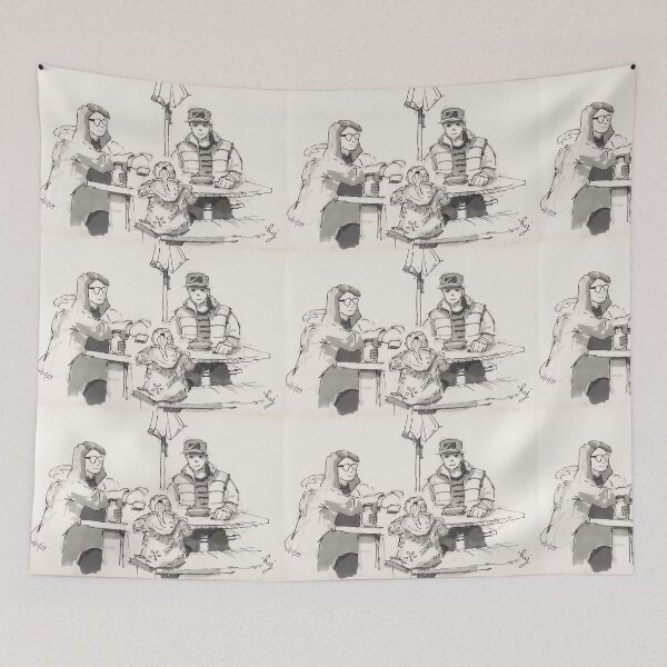 Item preview, Young Family at Picnic Table drawing designed and sold by MikeJory.