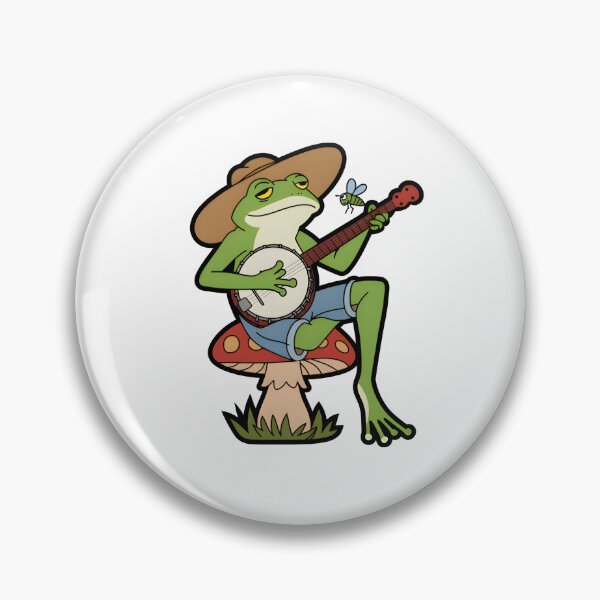 Item preview, Modern Trendy Cute Frog Playing Banjo on Mushroom  designed and sold by SOUFIANE1991.