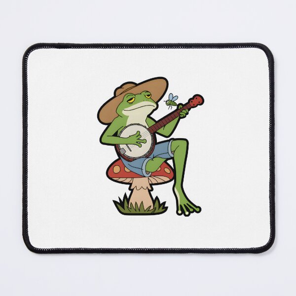 Item preview, Modern Trendy Cute Frog Playing Banjo on Mushroom  designed and sold by SOUFIANE1991.