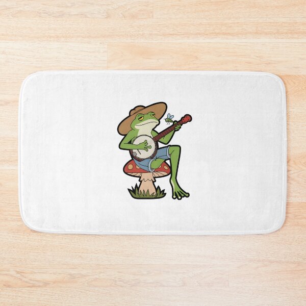 Item preview, Modern Trendy Cute Frog Playing Banjo on Mushroom  designed and sold by SOUFIANE1991.