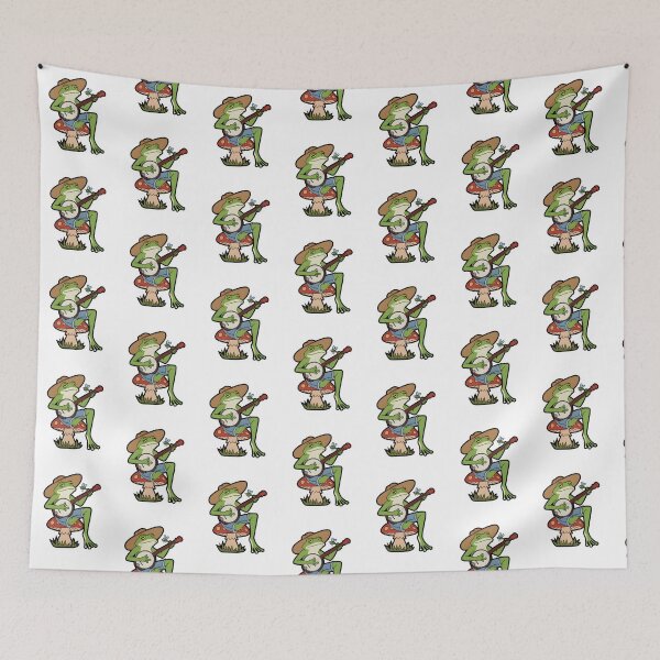 Item preview, Modern Trendy Cute Frog Playing Banjo on Mushroom  designed and sold by SOUFIANE1991.