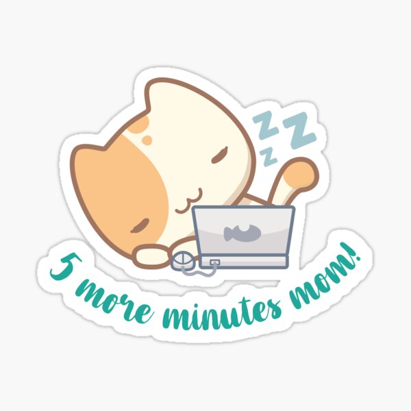 Lala the cute cat - 5 minutes more mom! Sticker