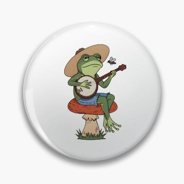 Item preview, Modern Trendy Cute Frog Playing Banjo on Mushroom  designed and sold by SOUFIANE1991.