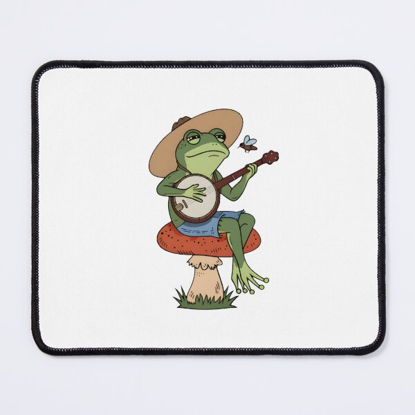 Item preview, Modern Trendy Cute Frog Playing Banjo on Mushroom designed and sold by SOUFIANE1991.