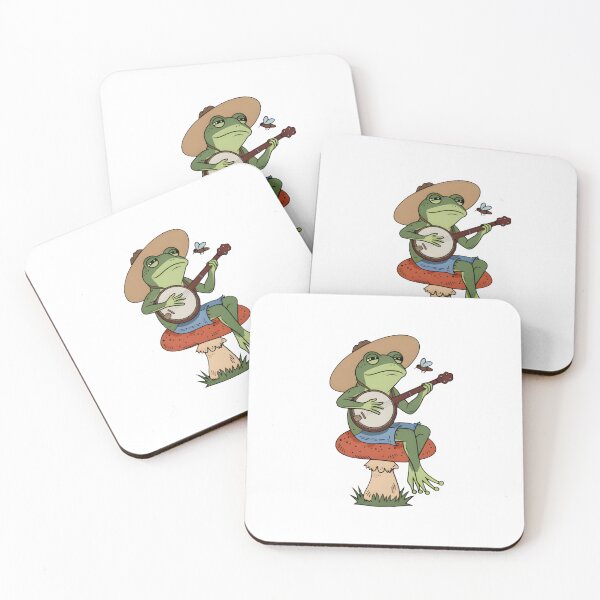 Item preview, Modern Trendy Cute Frog Playing Banjo on Mushroom  designed and sold by SOUFIANE1991.