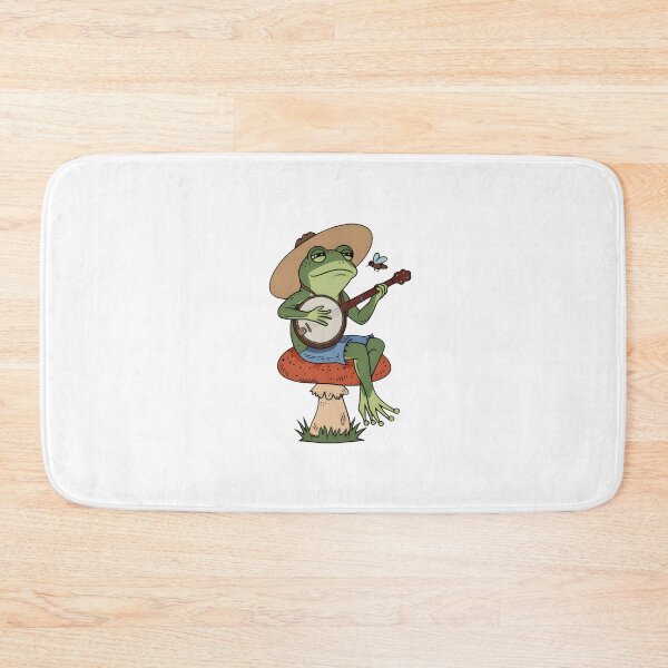 Item preview, Modern Trendy Cute Frog Playing Banjo on Mushroom  designed and sold by SOUFIANE1991.