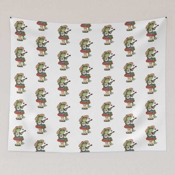 Item preview, Modern Trendy Cute Frog Playing Banjo on Mushroom  designed and sold by SOUFIANE1991.