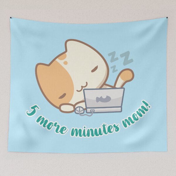 Item preview, Lala the cute cat - 5 minutes more mom! designed and sold by MoonArtGlitch.
