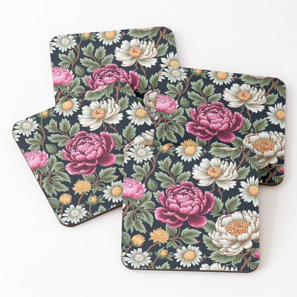 Item preview, Blossom trees with rose, peony, chrysanthemum. Jacobean embroidery style designed and sold by Giuseppe Cammino.