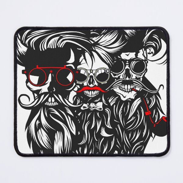 Item preview, skull hipster bearded beard round glasses mustache pipe couple designed and sold by Achille3777.