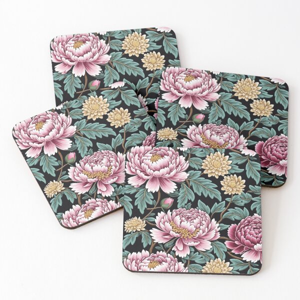 Item preview, Blossom trees with rose, peony, chrysanthemum. Jacobean embroidery style designed and sold by Giuseppe Cammino.